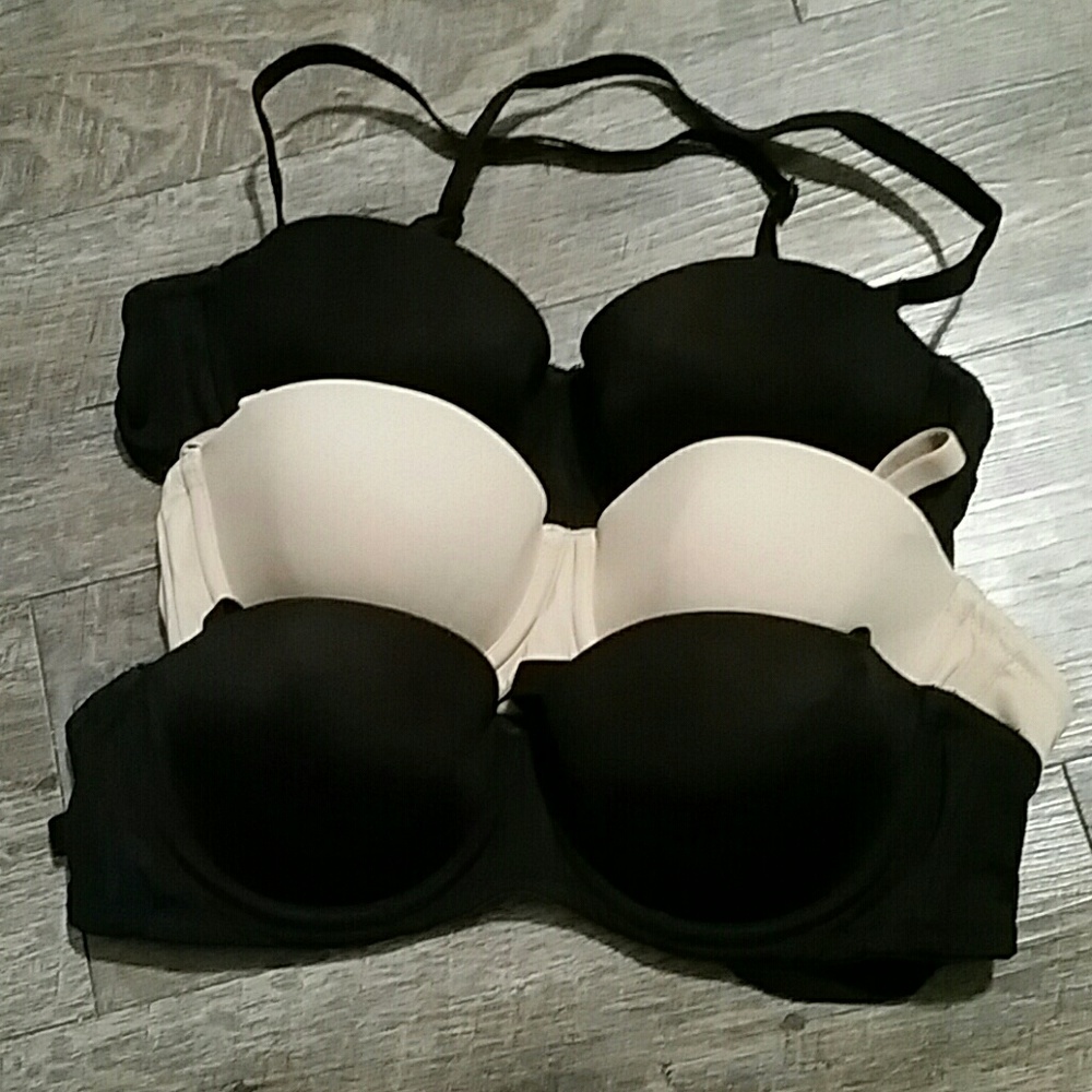Set of 3 Hanes 34B convertible bras